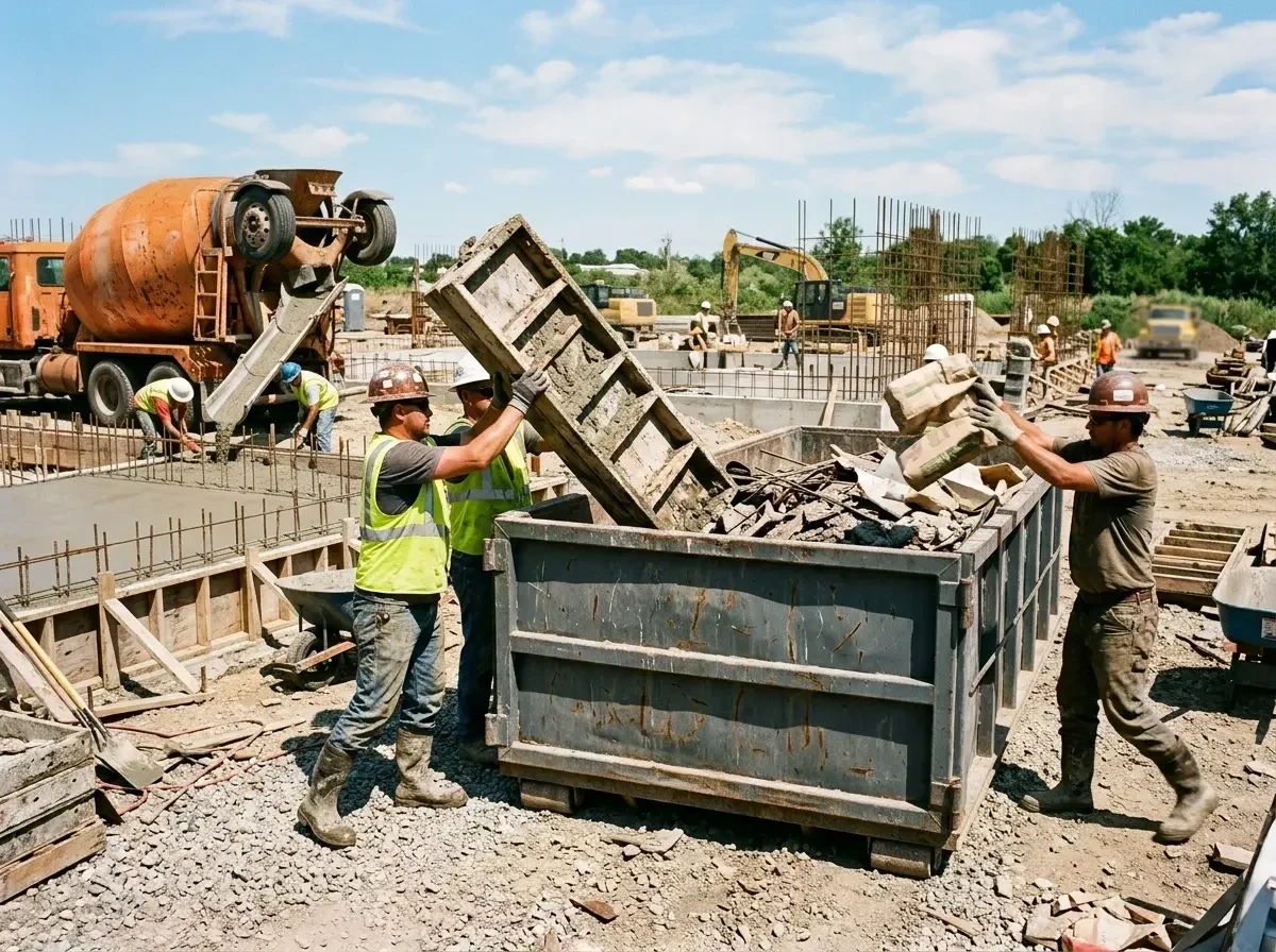 concrete-contractor-job-site-b-008 — Why Choose Rental Dumpster Bins for Yard Waste, Best Dumpster Rental and Trash Removal…