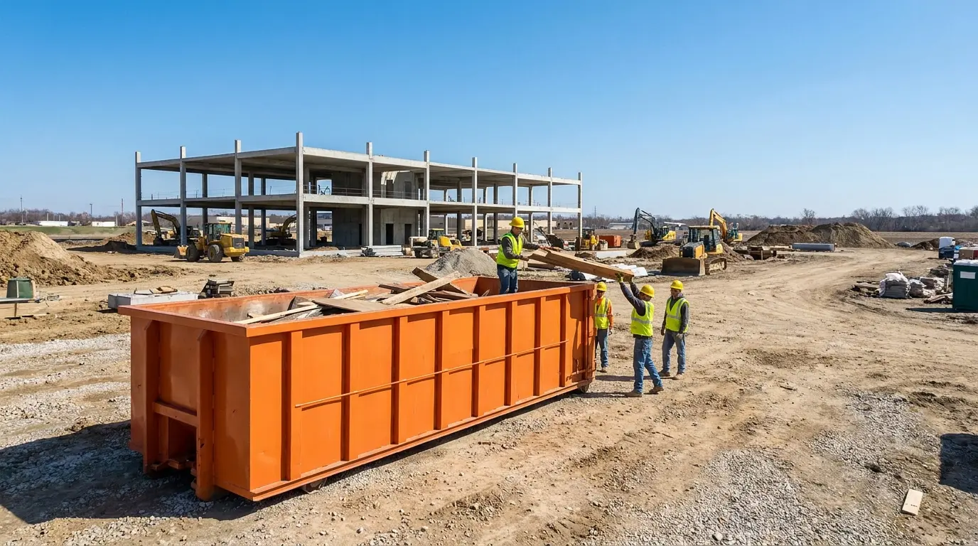 Dumpster Rental — specialist at work